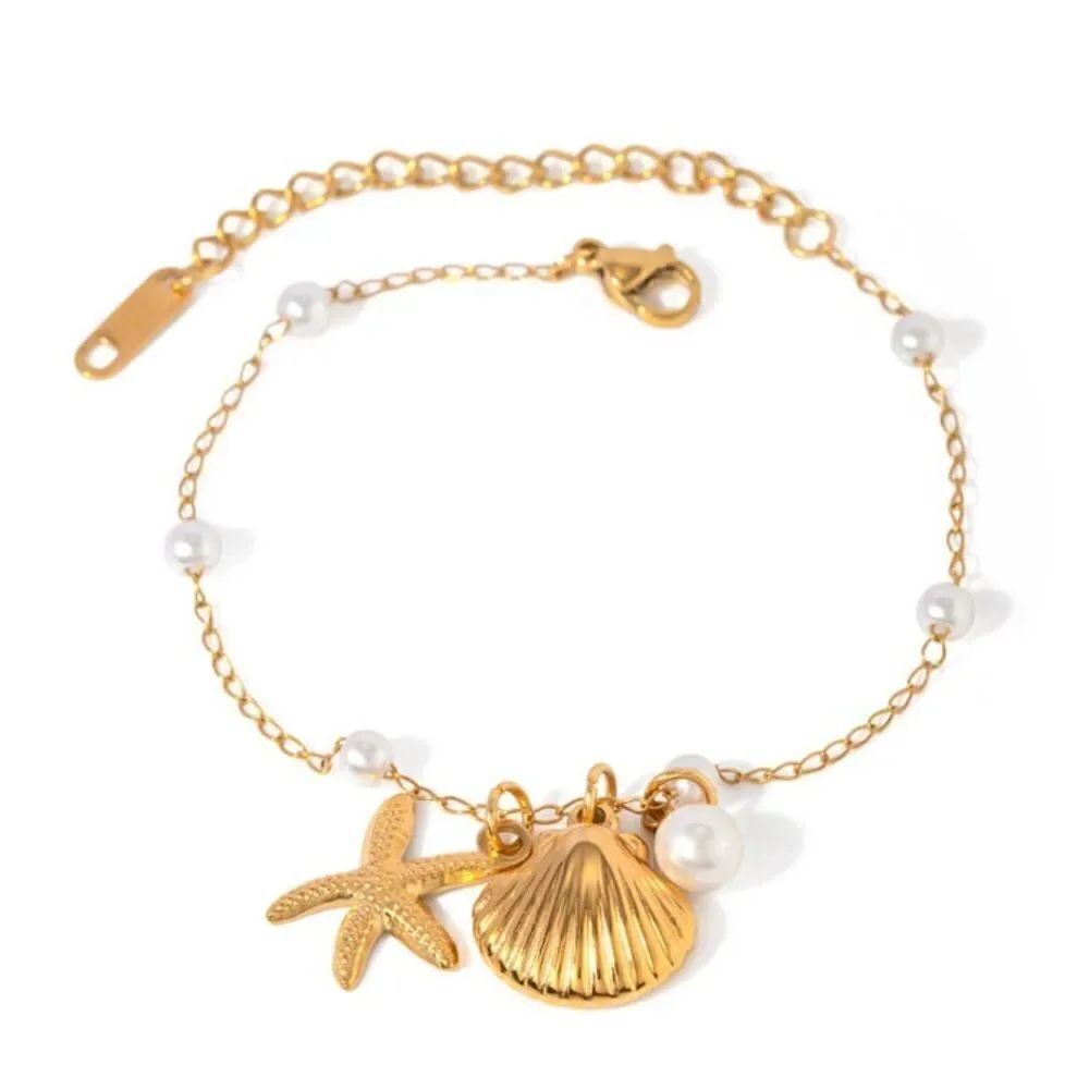 Pearl starfish bracelet N601